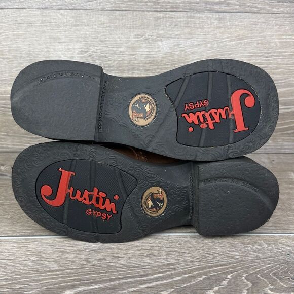 Justin Gypsy Gemma Brown Leather Women’s Sz 9B Western Round Toe Cowgirl Boots - Picture 8 of 13